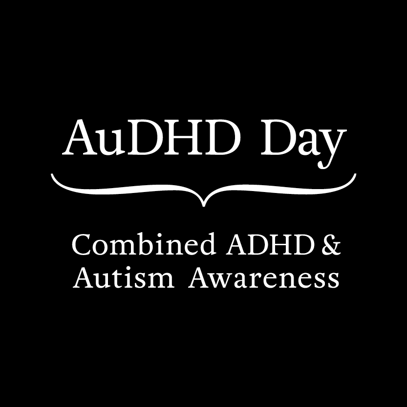 AuDHD Day logo white on black